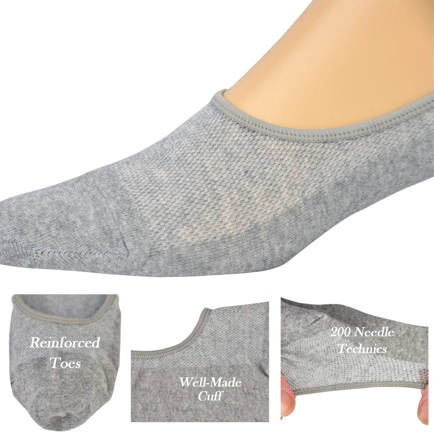 

Jormatt Genuine мужские носки для неявки, кроссовки Loafer - хлопковые носки с глубоким вырезом и нескользящими рукоятками