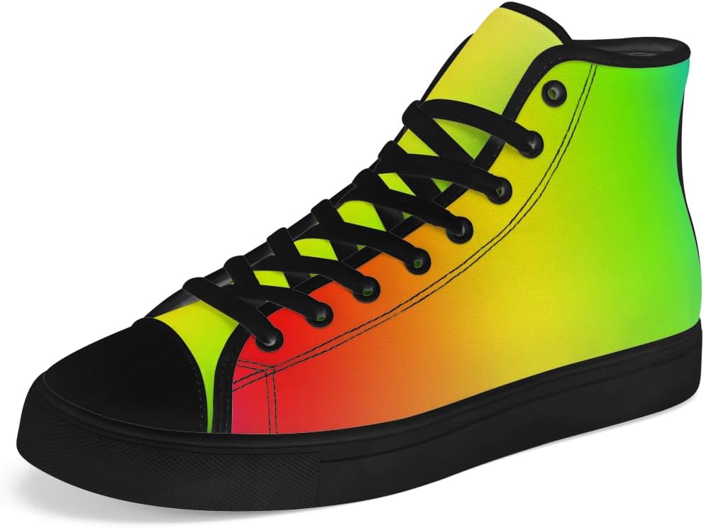 

Кроссовки на высокой подошве унисекс с градиентом, женские и мужские, текстильные, с радугой, шнуровкой, повседневные, идеальные подарки для мужчин и женщин Chebing, 616 Rainbow