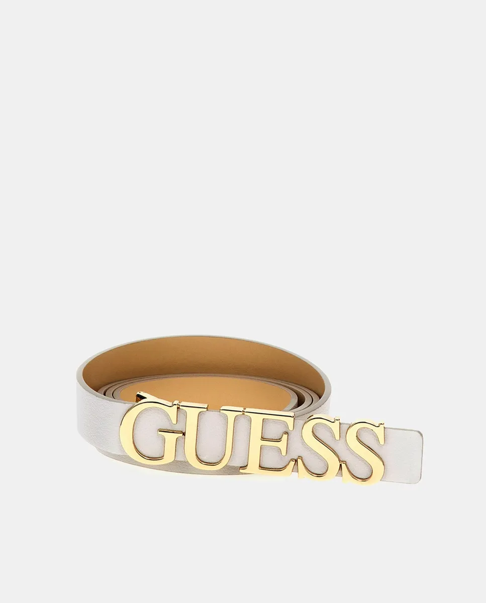 

Простой женский ремень с металлической пряжкой Guess, белый