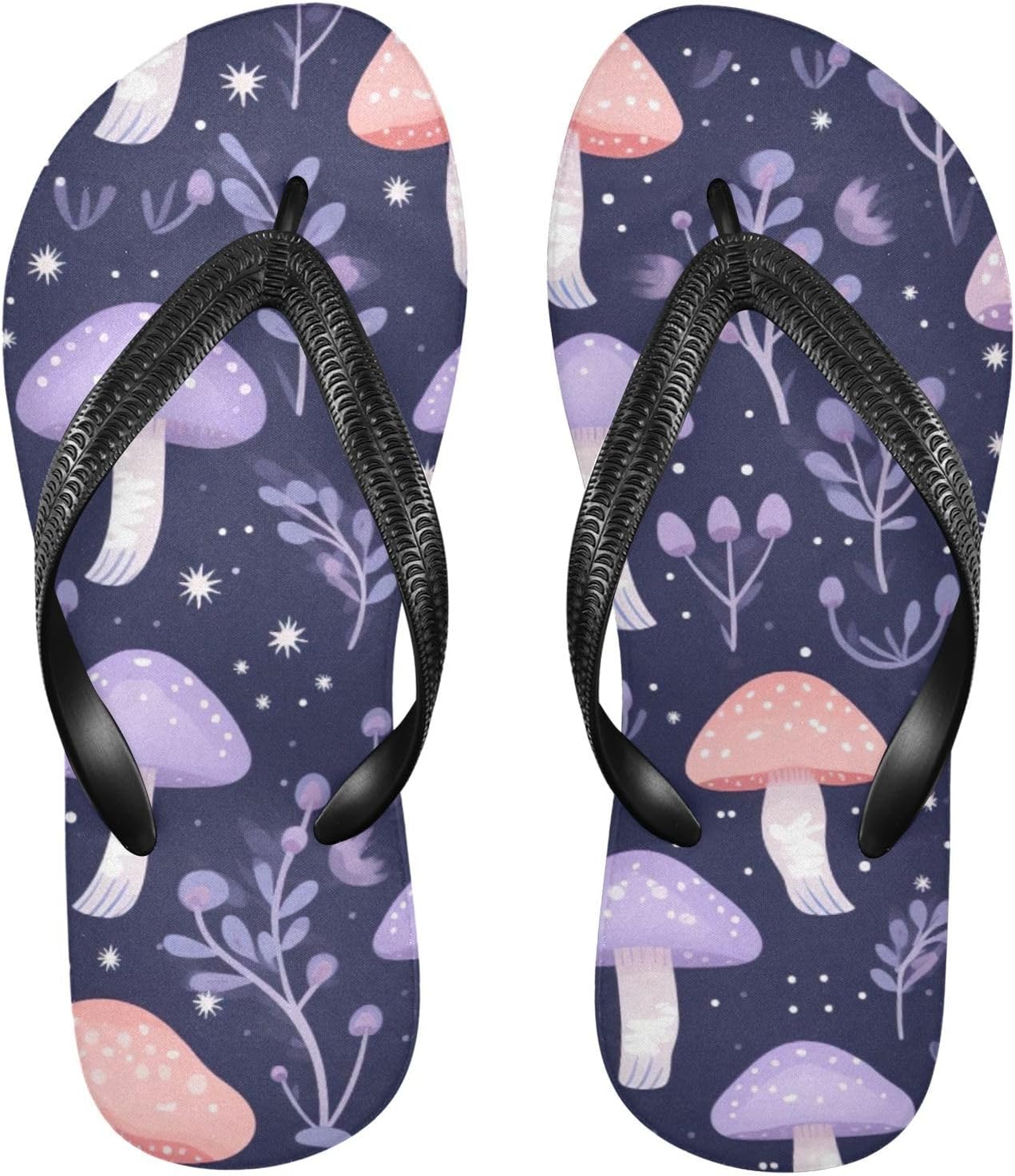 

Фиолетовые шлепанцы в форме гриба, пляжные летние повседневные сандалии для женщин и мужчин, тапочки для душа, размер XS Kfbe