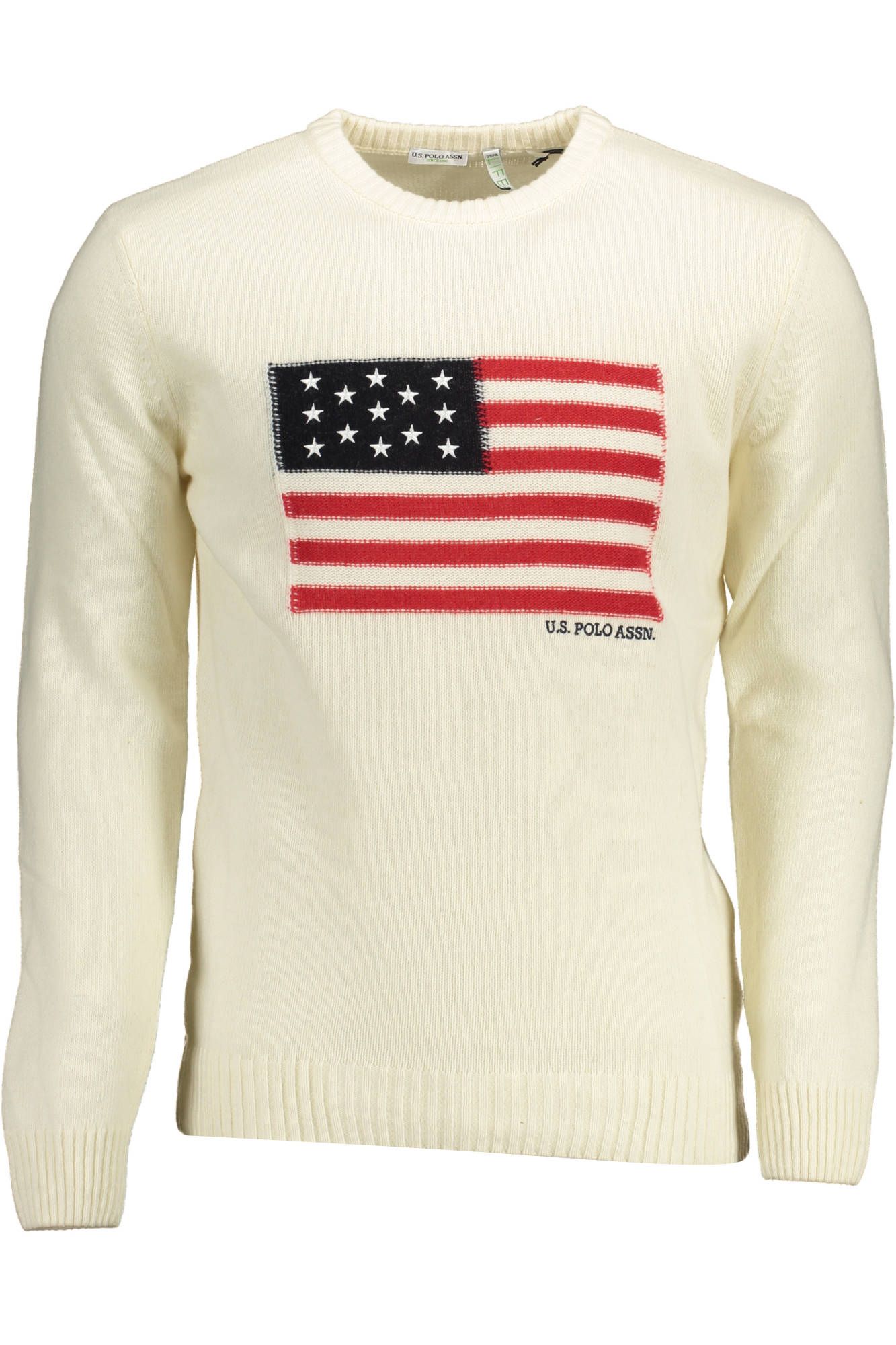 

Белый шерстяной мужской свитер U.S. Polo Assn.