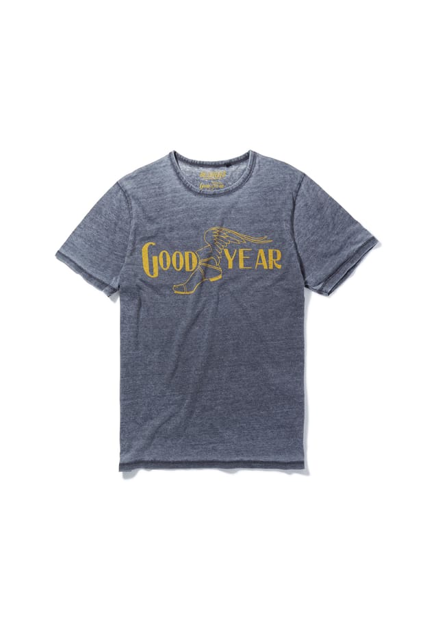 

Футболка goodyear vintage mono color logo древесный уголь в классическом дизайне Re:Covered, цвет charcoal
