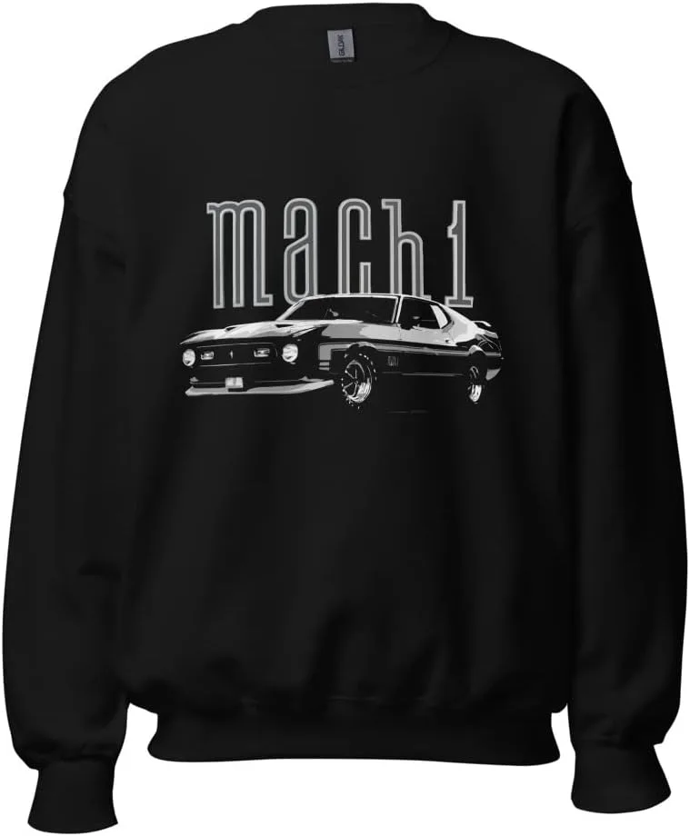 

Свитшот с классическим автомобилем 1971 Mustang Mach 1 Fastback 429 Super Cobra Jet Black JG Infinite
