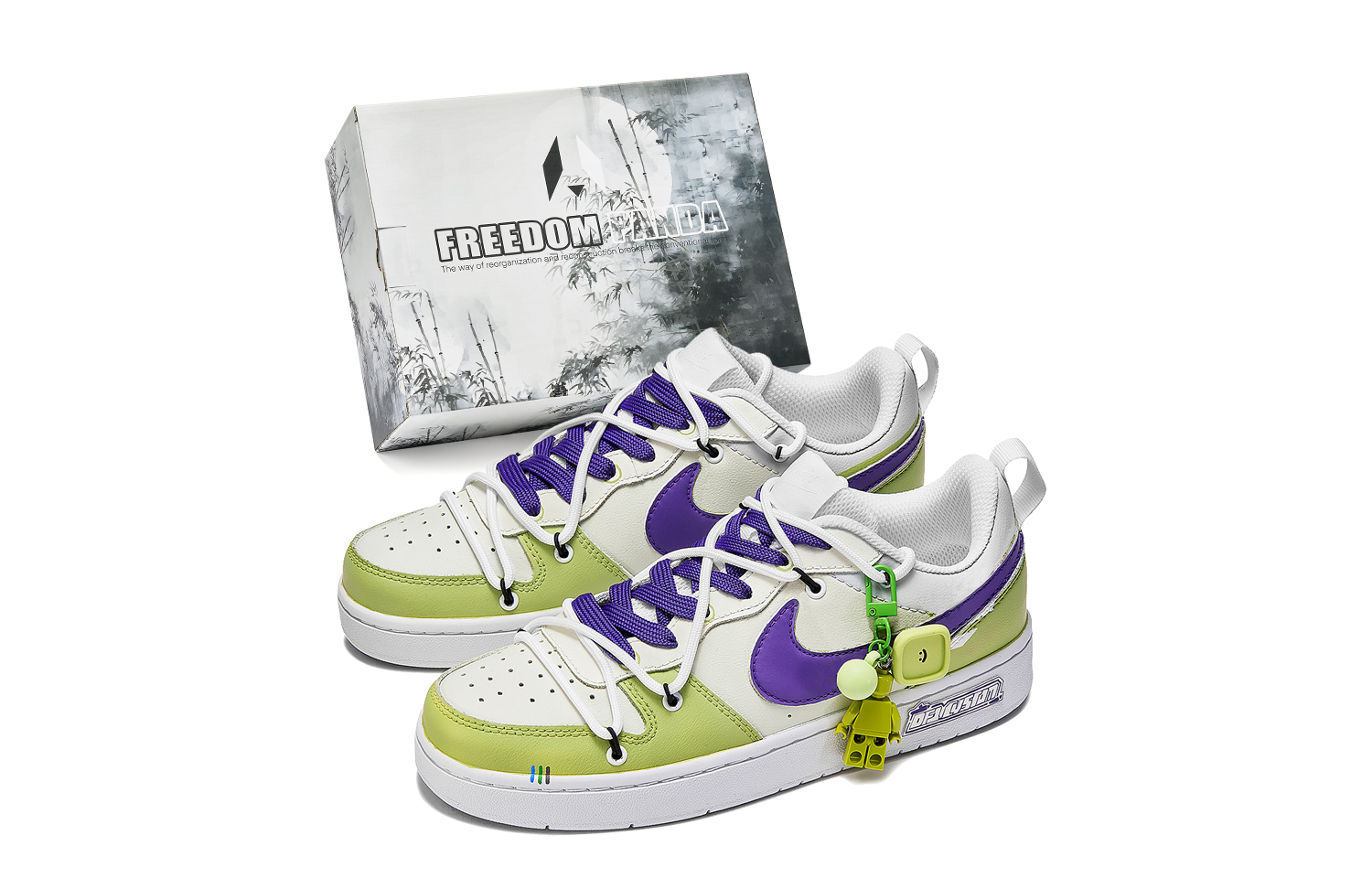 

Кроссовки Nike Court Borough Skateboarding Shoes Women's Low-top Green/purple, фиолетовый