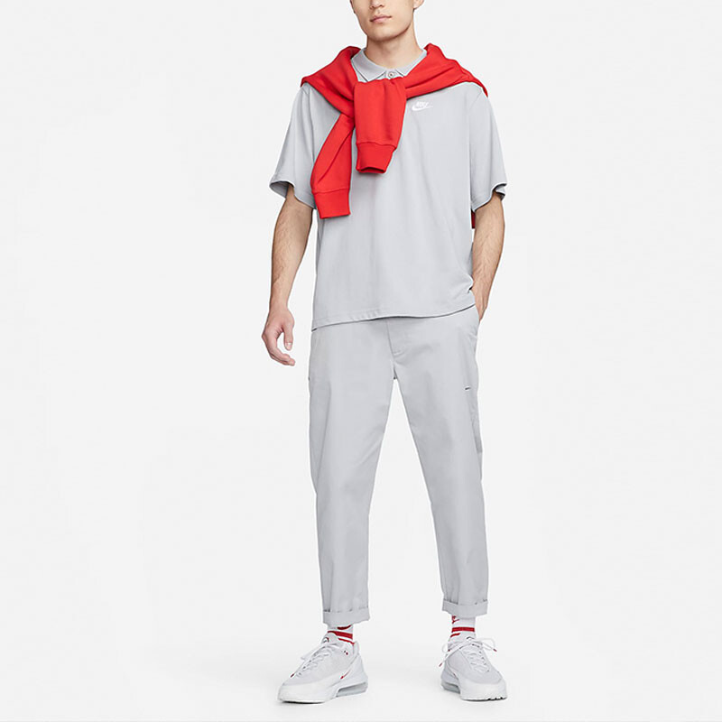 Рубашка поло мужская светло-серая Nike, серый — фото 3