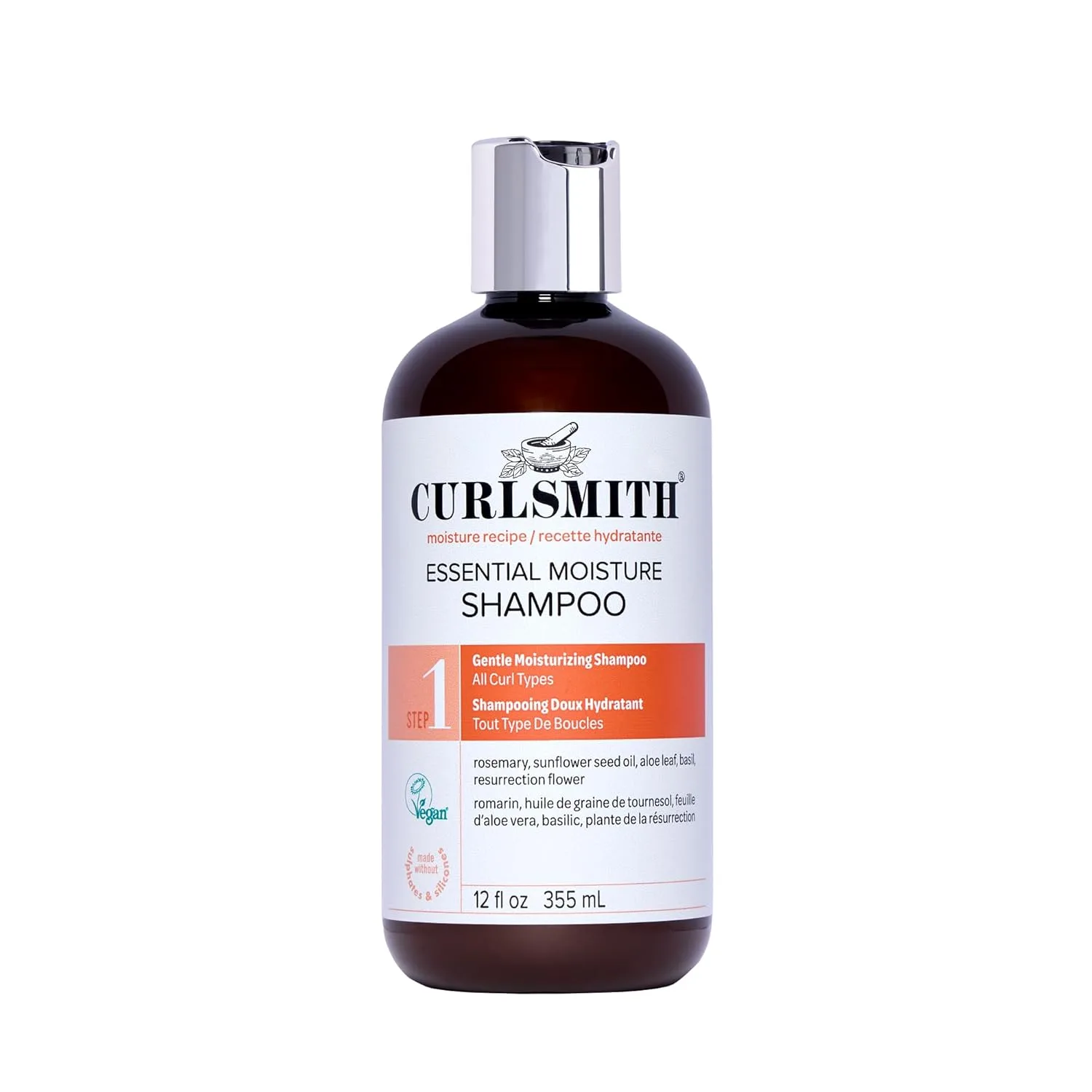 CURLSMITH - Essential Moisture Cleanser, мягкий питательный шампунь для волнистых, кудрявых и вьющихся волос, веганский продукт. 355 мл