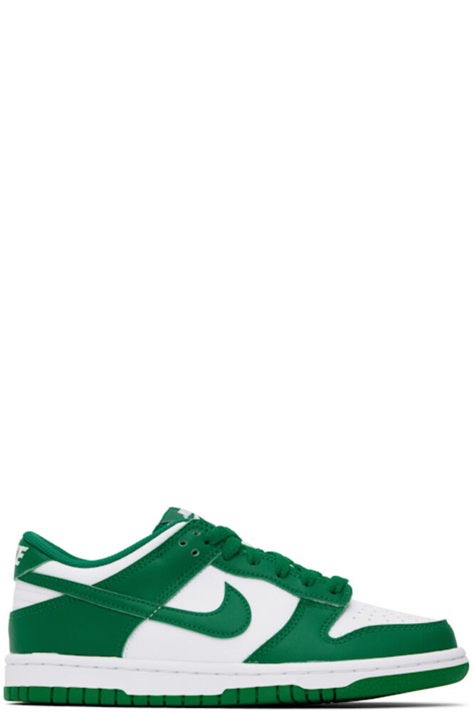 

Большие детские зеленые и белые кроссовки Dunk Low Nike