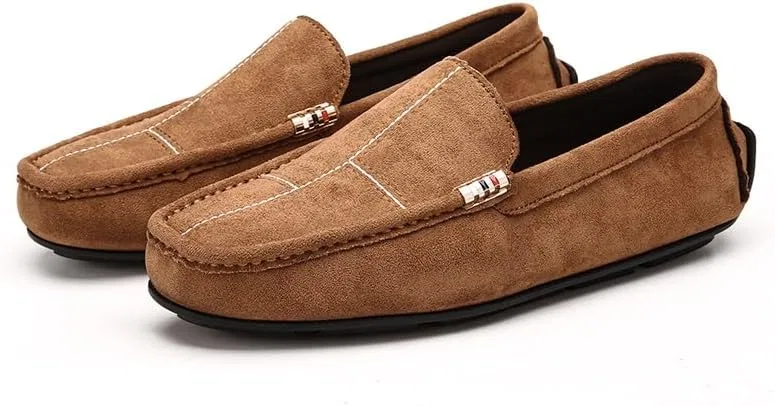 Лоферы замшевые кожаные Driving Loafers, абрикосово-желтый PUGHGAETZF — фото 4