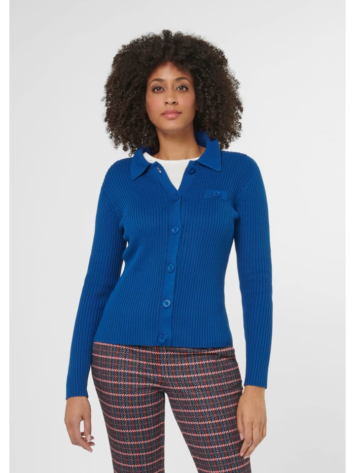 

MADELEINE Трикотажный кардиган в рубчик с длинными рукавами, цвет «адмиральский синий»