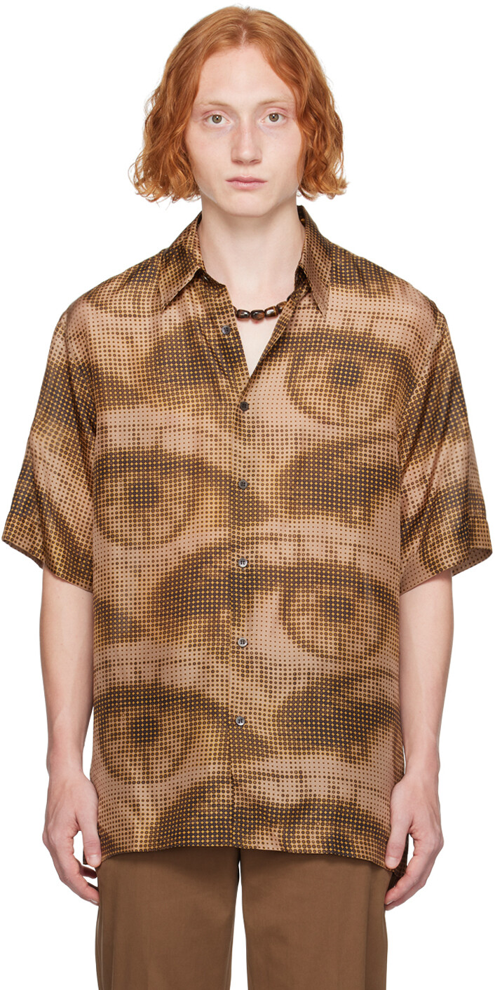 

Рубашка с рисунком Dries Van Noten, хаки