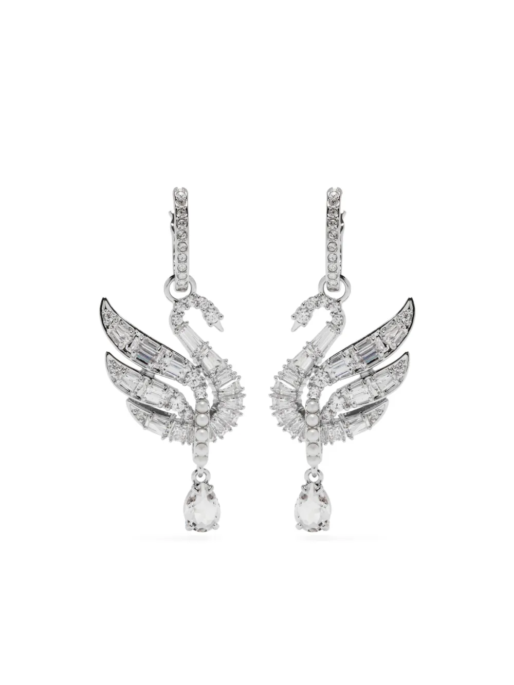 

Серьги Swan с кристаллами Swarovski, серебряный