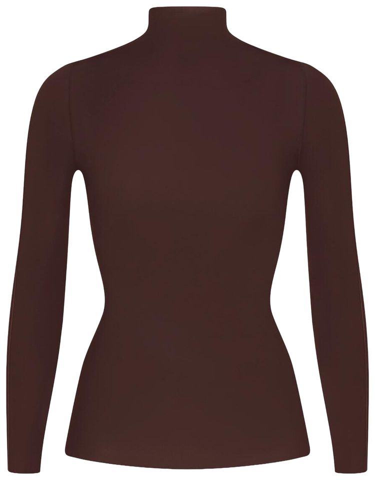 

Топ NikeSKIMS Weightless Layers Mock-Neck Long-Sleeve Top, коричневый