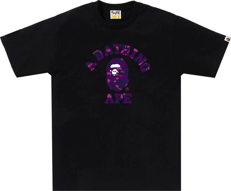 

Футболка BAPE Color Camo College 'Black/Purple', черный