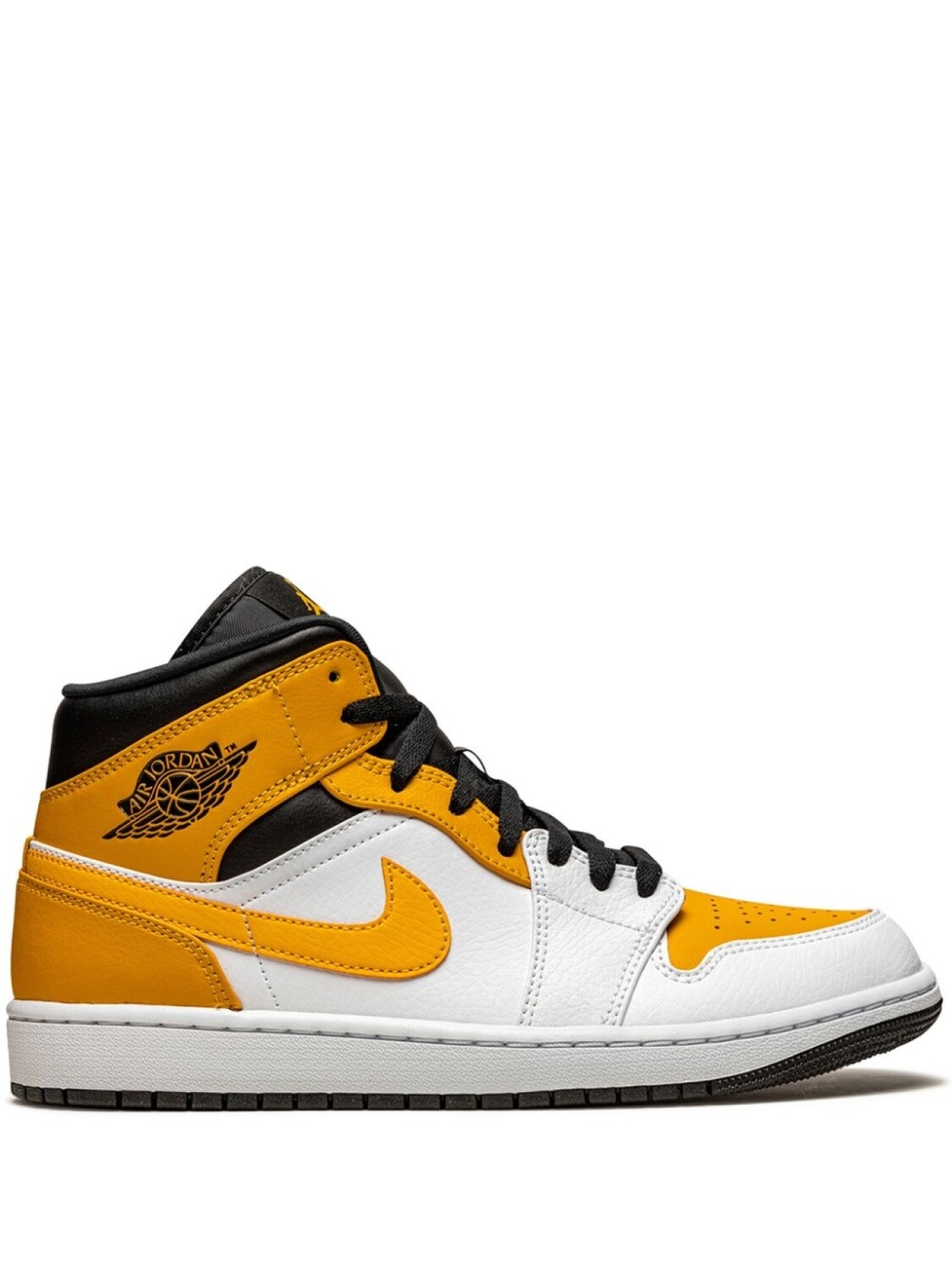 

Кроссовки Jordan Air Jordan 1 Mid, белый/желтый, Желтый;серый, Кроссовки Jordan Air Jordan 1 Mid, белый/желтый