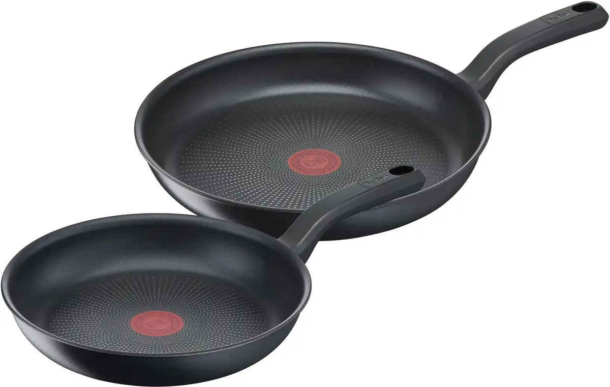 

Набор сковород Tefal "Daily Chef", алюминий, (набор, 2 шт., 1x сковорода Ø 24 см, 1x сковорода Ø 28 см, высота 5 см), алюминий, антипригарное, термосигнал, все виды плит, индукционные, черный