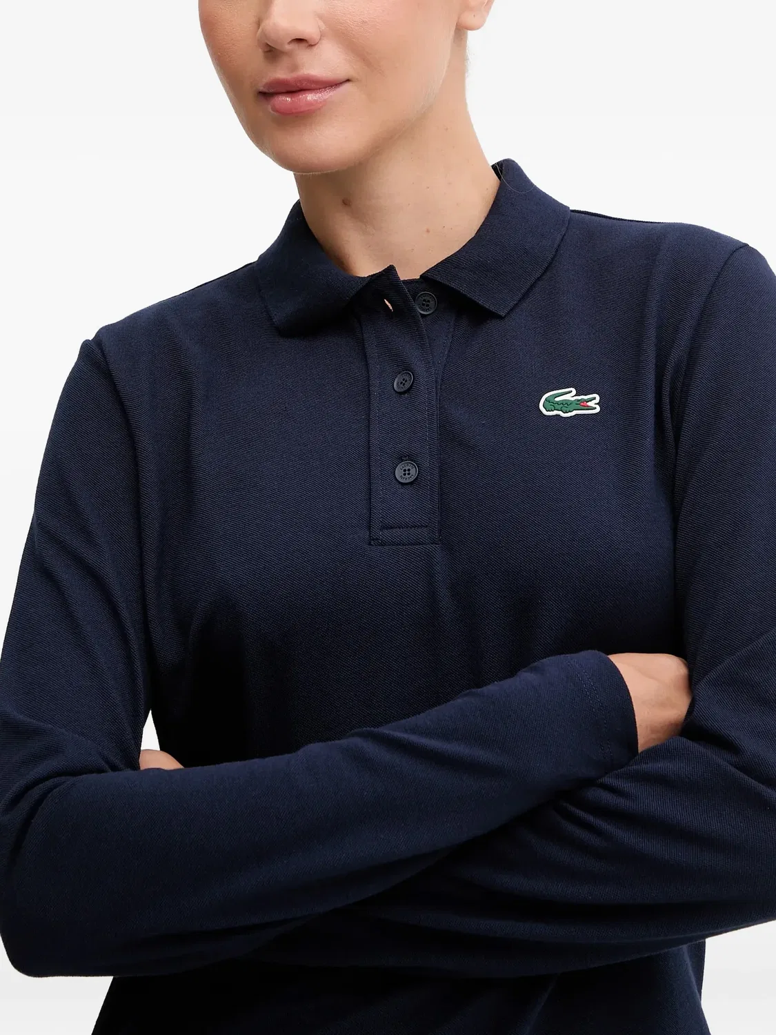 Рубашка поло Lacoste с длинными рукавами, темно-синий — фото 4