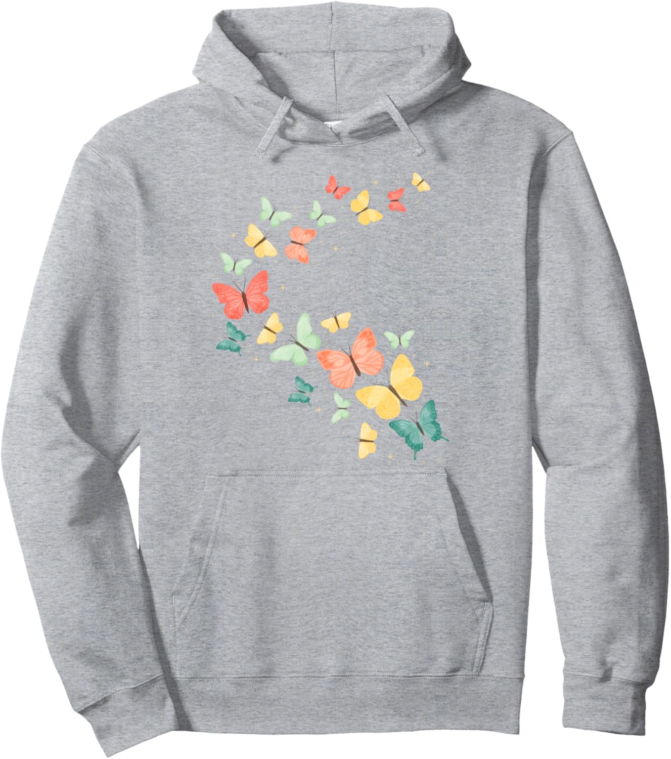 

Красочная бабочка. Красивая толстовка с бабочками Cute Butterfly Art For Women, серый