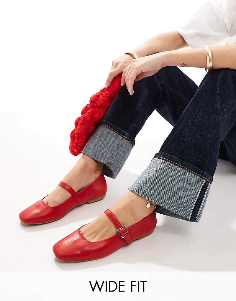 

ASOS DESIGN – Lottie – Красные балетки Mary Jane