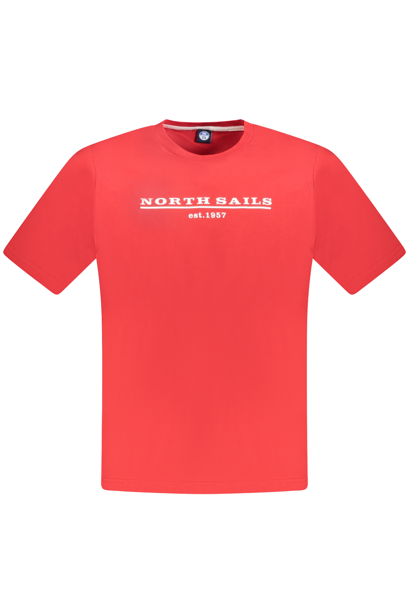 

Мужская футболка North Sails хлопковая с белой надписью, красный
