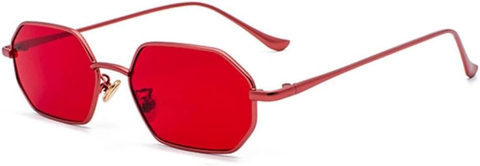 

Маленькие металлические шестиугольные солнцезащитные очки для мужчин и женщин, стильные солнцезащитные очки в стиле ретро, ​​многоугольные солнцезащитные очки, модные очки с защитой от ультрафиолета UV400 KTUCN, Red Red