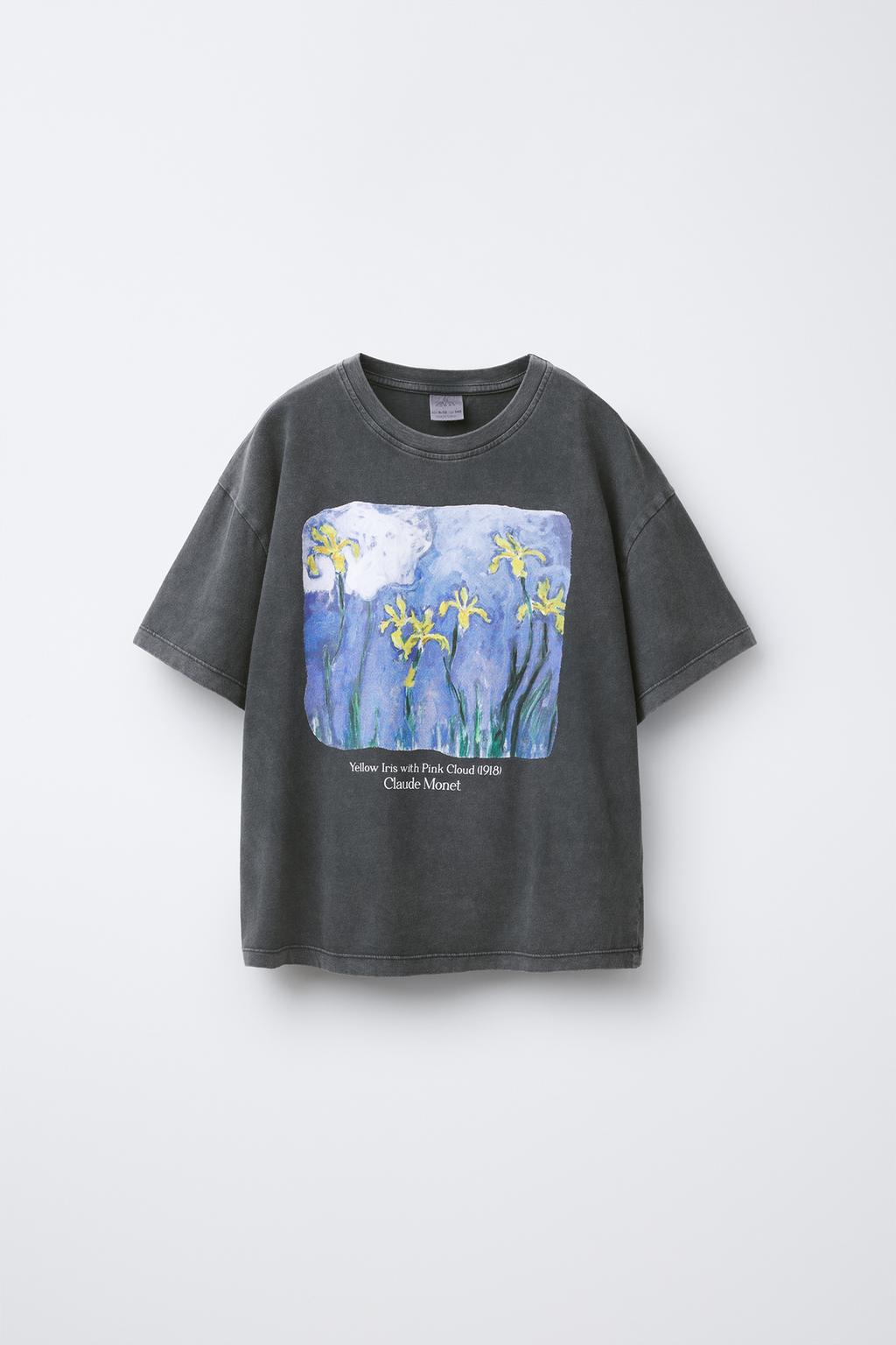 

Футболка claude monet ZARA, антрацитовый серый