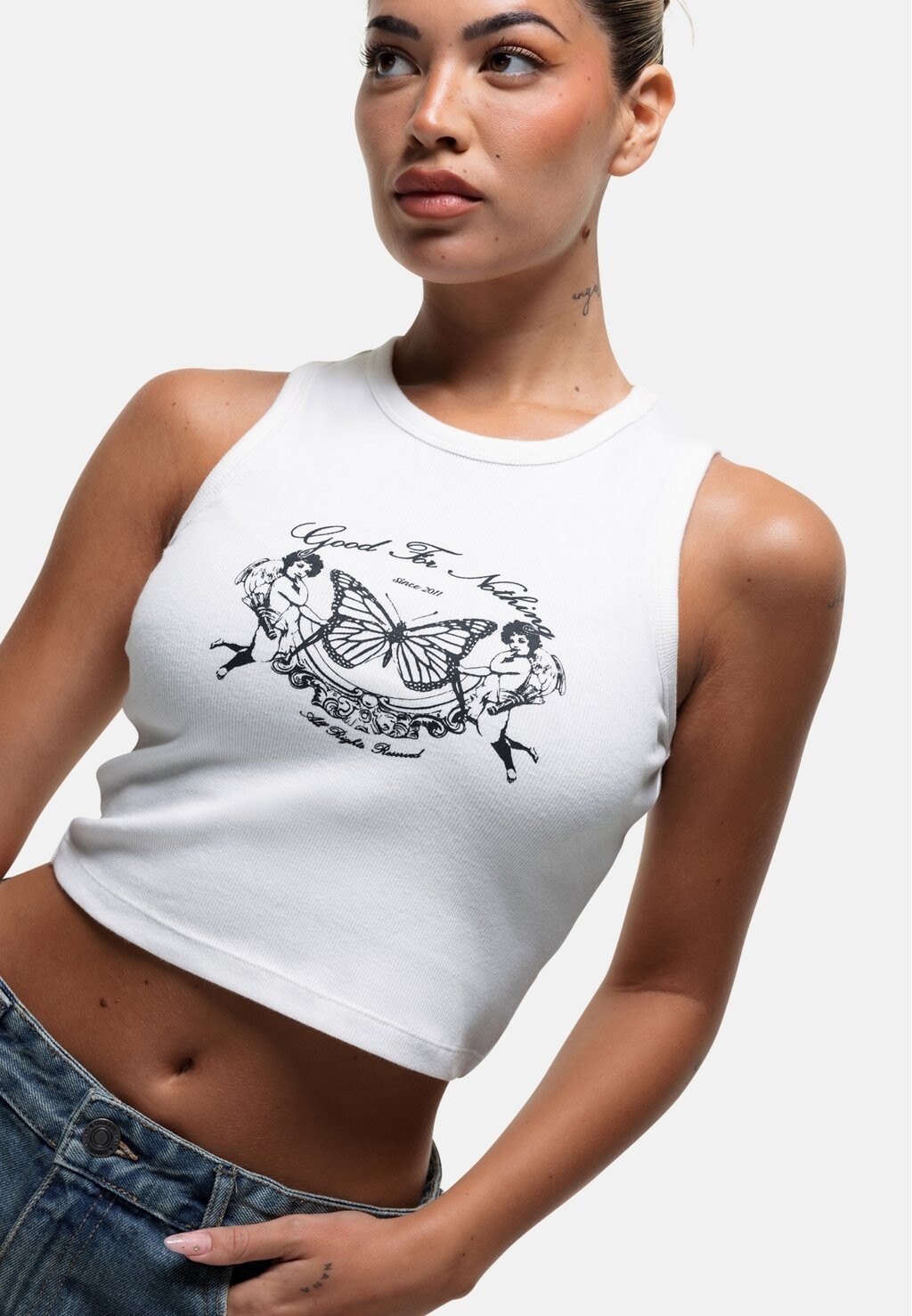 

Топ RENAISSANCE RIBBED VEST TOP Good For Nothing, кремовый