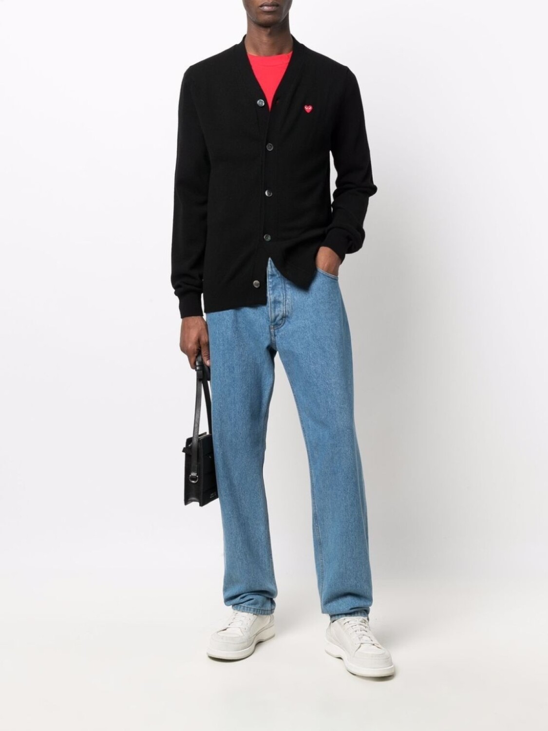 Comme Des Garçons Play шерстяной кардиган тонкой вязки, черный — фото 2