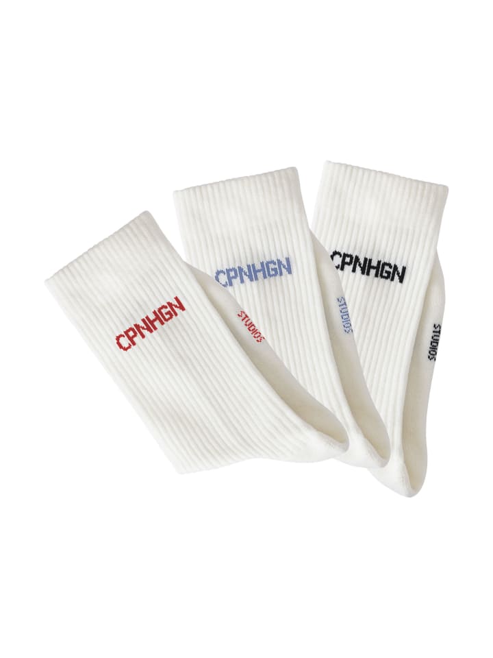 

Copenhagen Studios Теннисные носки размера 3XL, кремового цвета, с цветным логотипом бренда