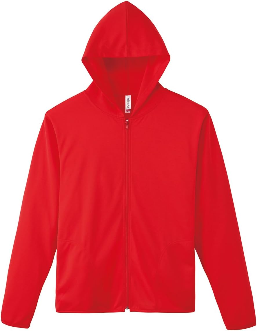 

Мужская толстовка на молнии Glimmer 00338-AMZ, плотность ткани 4,4 унции, быстросохнущая, с длинными рукавами, с защитой от УФ-излучения, красный