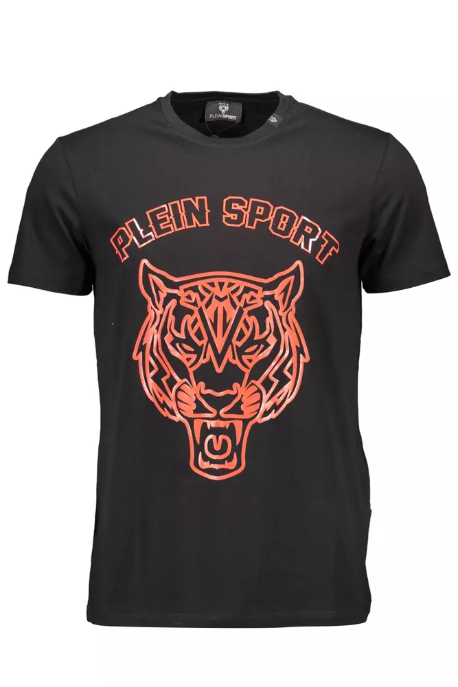 

Черная хлопковая мужская футболка Plein Sport