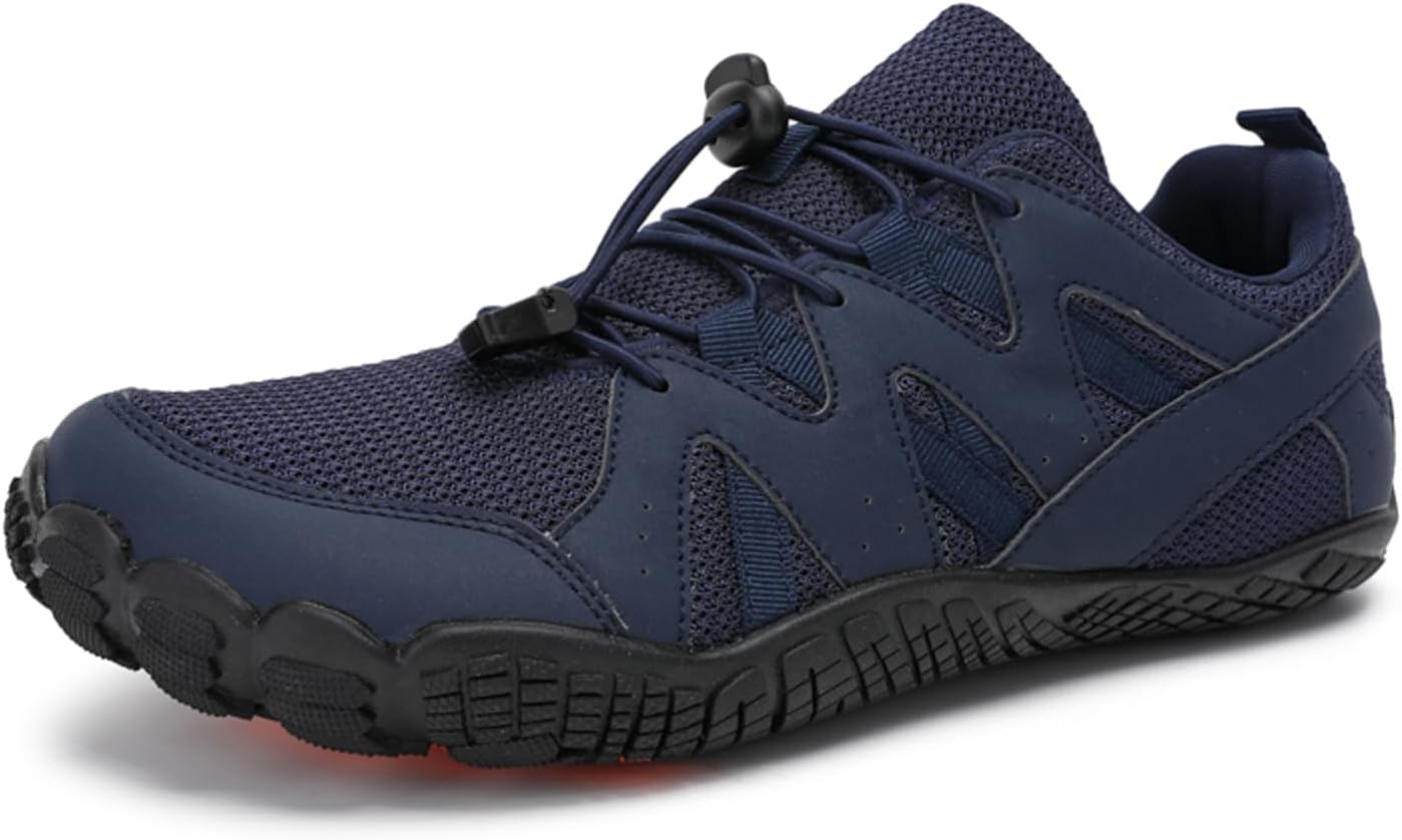 

Обувь FLIOZY для ходьбы босиком для мужчин и женщин с широким носком: минималистичные кроссовки с нулевым перепадом высоты подошвы для бега по пересеченной местности, нескользящие, для ходьбы, спортзала, походов, рыбалки и активного отдыха, темн...