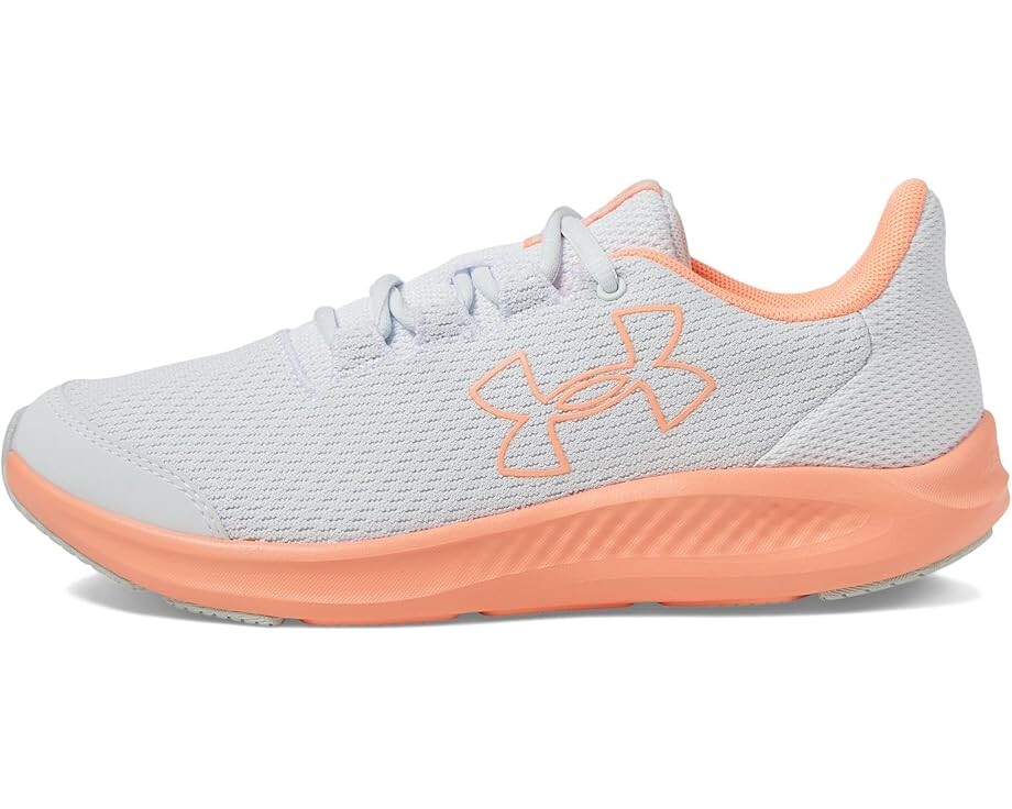 Кроссовки Under Armour Kids Grade School Charged Pursuit 3 Big Logo, цвет Distant Gray/Flare Orange/Flare Orange — фото 4