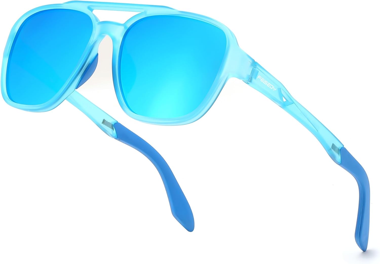 

Поляризованные солнцезащитные очки-авиаторы FEISEDY для женщин и мужчин, в стиле ретро 70-х, винтажные, классические, легкие, оправа TR-90, линзы TAC, защита от УФ-излучения UV400, артикул B0260, Mint Blue/Blue Mirrored Lens