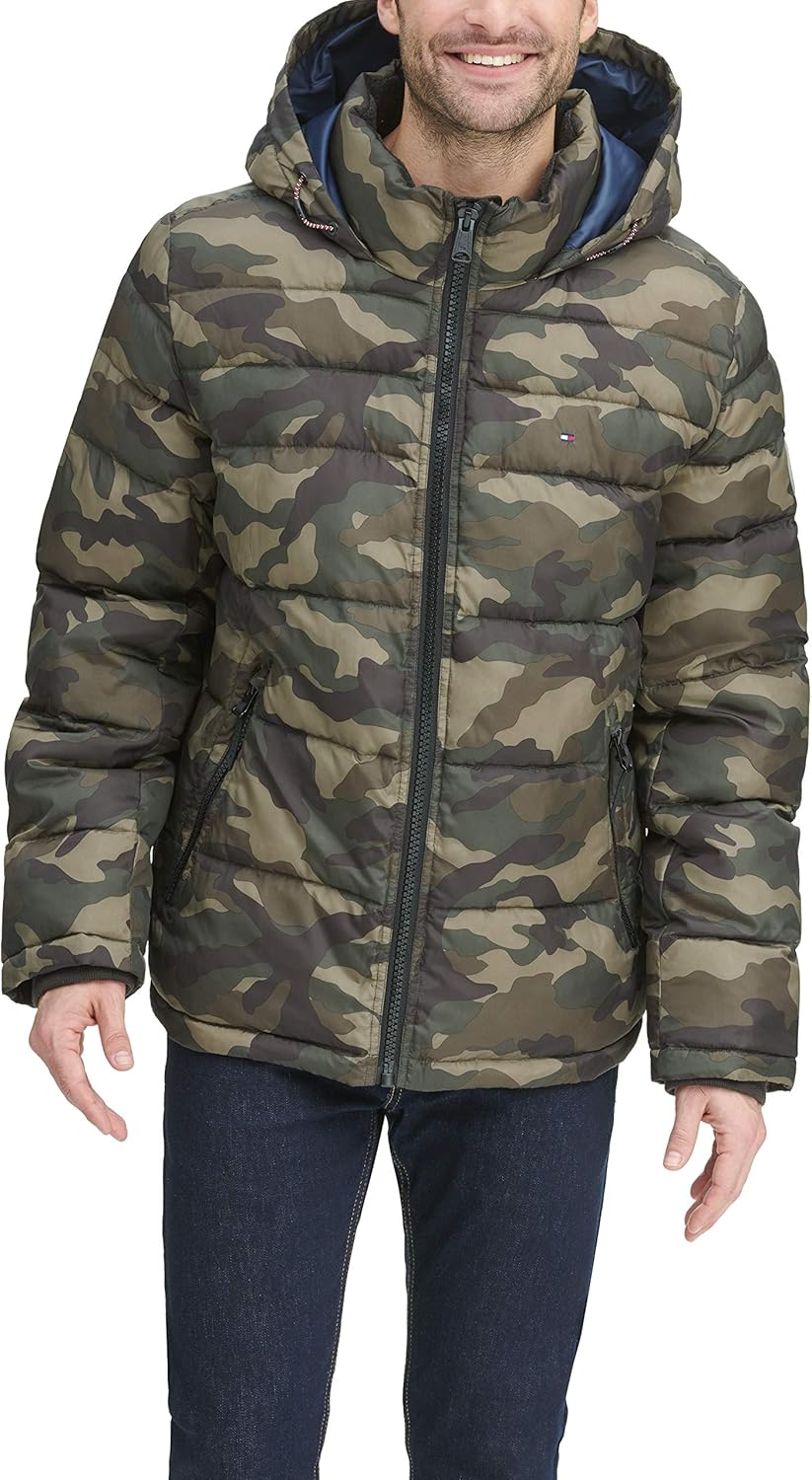 Мужская стеганая куртка с капюшоном Tommy Hilfiger (стандартная и для больших и высоких), New Camo — фото 3
