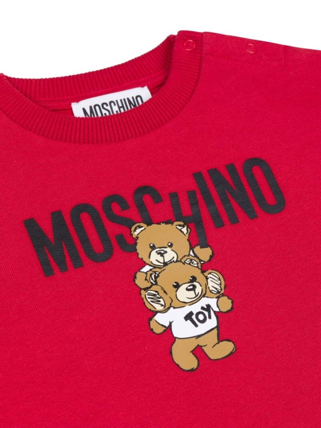 Moschino Kids хлопковая толстовка с принтом «Медвежонок Тедди», красный — фото 3