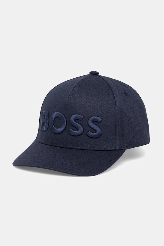 

Хлопковая кепка с козырьком Boss, темно-синий