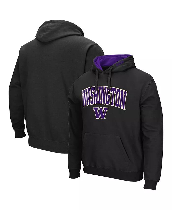 

Мужская черная толстовка с капюшоном Washington Huskies Arch and Logo 3.0 Colosseum