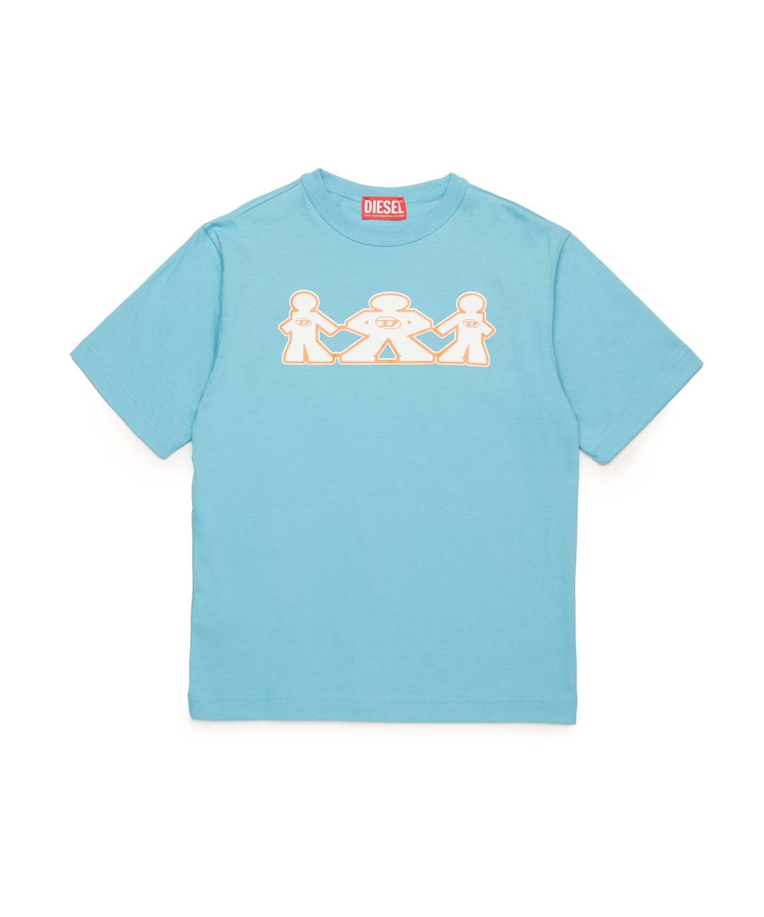 Детская и подростковая футболка с коротким рукавом DIESEL, Light Blue