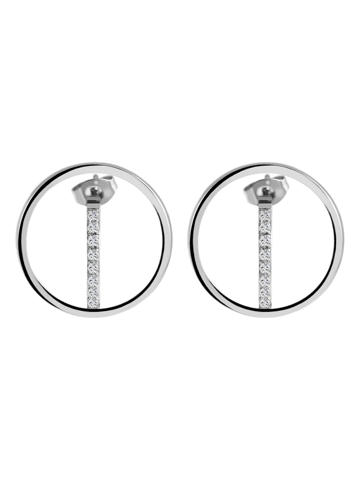 

Adeliás Женские серьги - серьги-гвоздики из нержавеющей стали со стразами, серебристого цвета