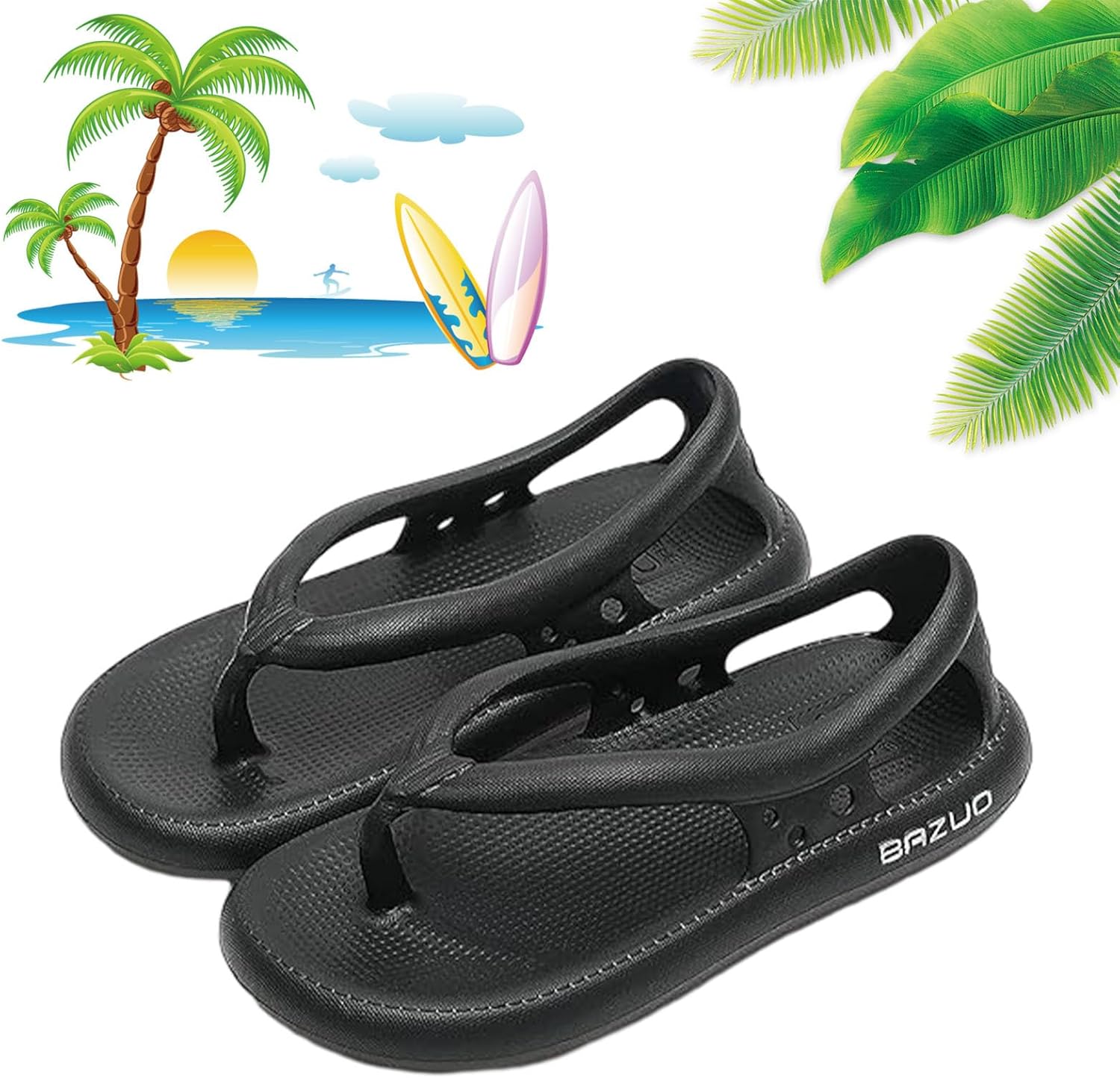 

Сандалии Bazuo, женские сандалии Bazuo, мужские сандалии Bazuo, нескользящие шлепанцы для пар с толстой подошвой из ЭВА, быстро сохнущие шлепанцы Yeekenio, черный