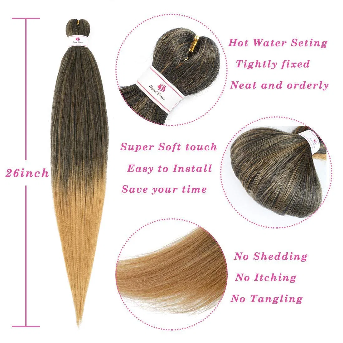 Искусственные волосы для плетения EZ Braid Pre Stretched, 8 упаковок Beyond The Beauty, T1B-27. — фото 3