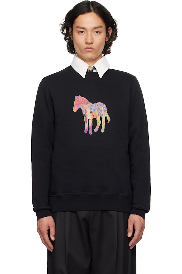

Крафт свитшот с зеброй Ps By Paul Smith, черный