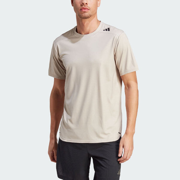 Футболка adidas D4T Strength Workout T-Shirt 'Wonder Beige', бежевый — фото 2