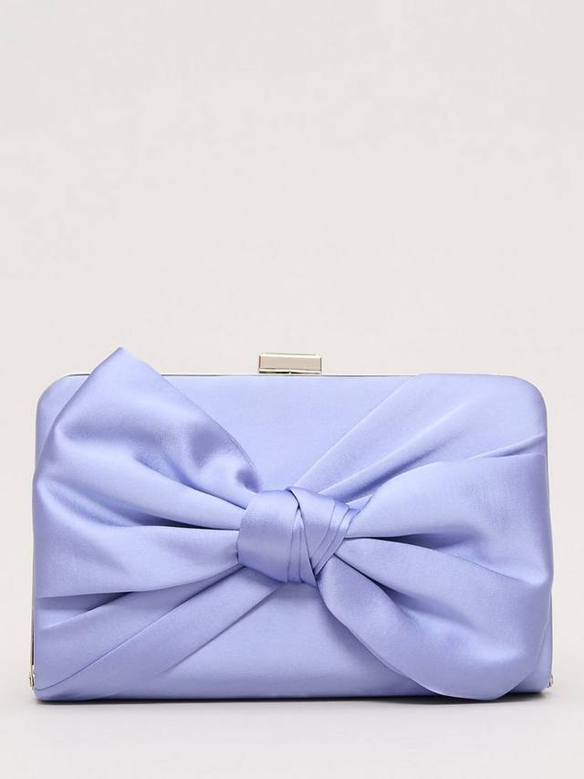 

Клатч-конверт из сатина с узлом Phase Eight, Pale Blue