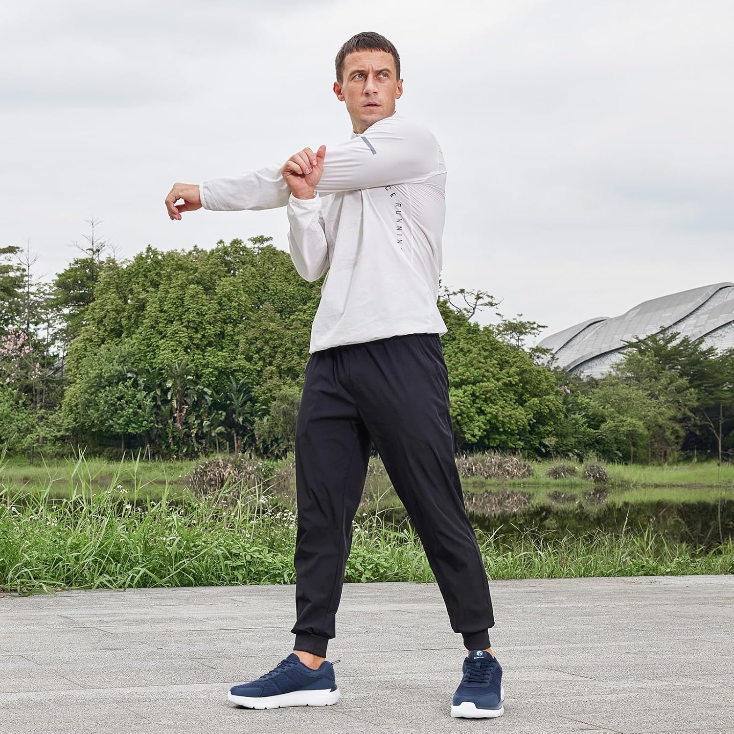 Мужские кроссовки для ходьбы FitVille, широкая модель, легкие и удобные, с максимальной амортизацией, для облегчения боли при плантарном фасциите, Ocean Mist — фото 2