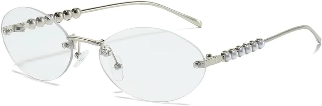 

Роскошные безрамочные солнцезащитные очки «кошачий глаз» с градиентным переходом цвета для женщин и мужчин, защита от УФ-излучения UV400 TVTBBVV, Silvery White