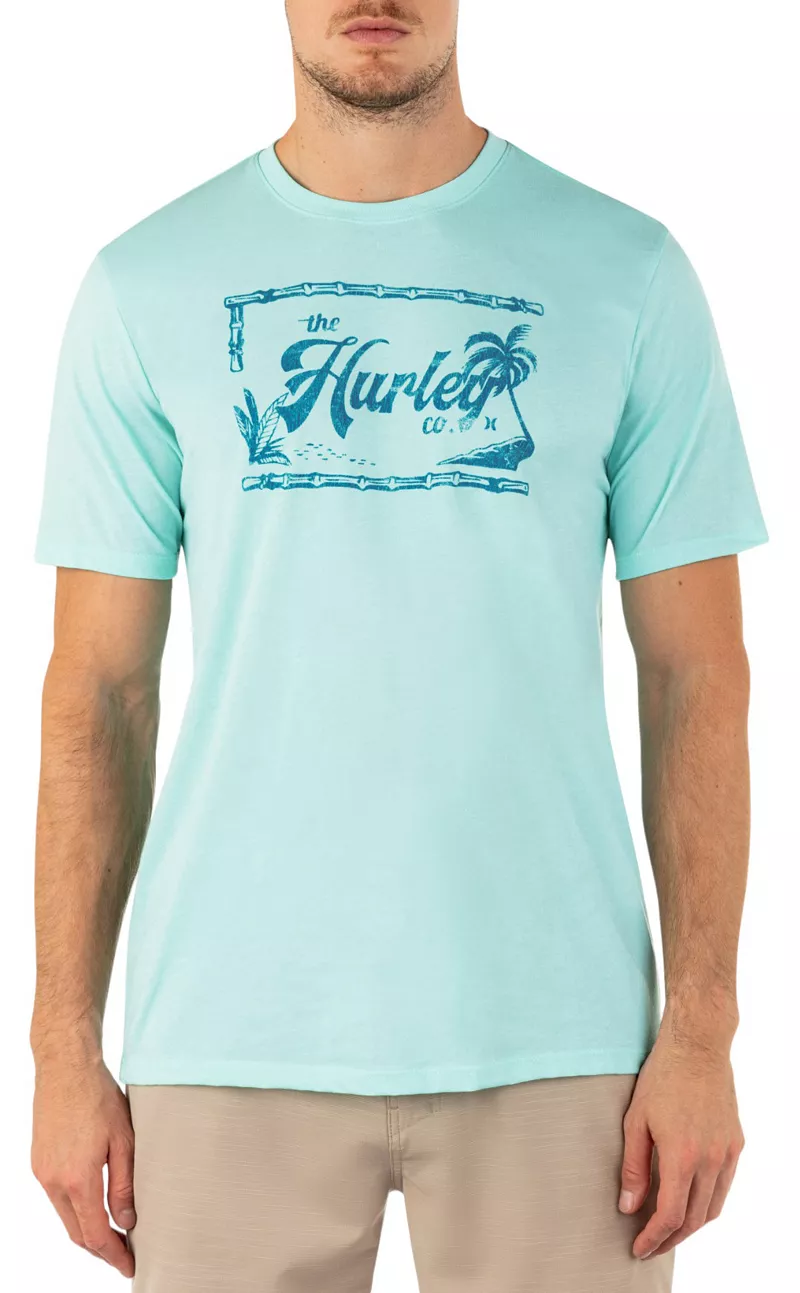 

Мужская повседневная винтажная футболка Hurley, цвет Tropical Mist Heather
