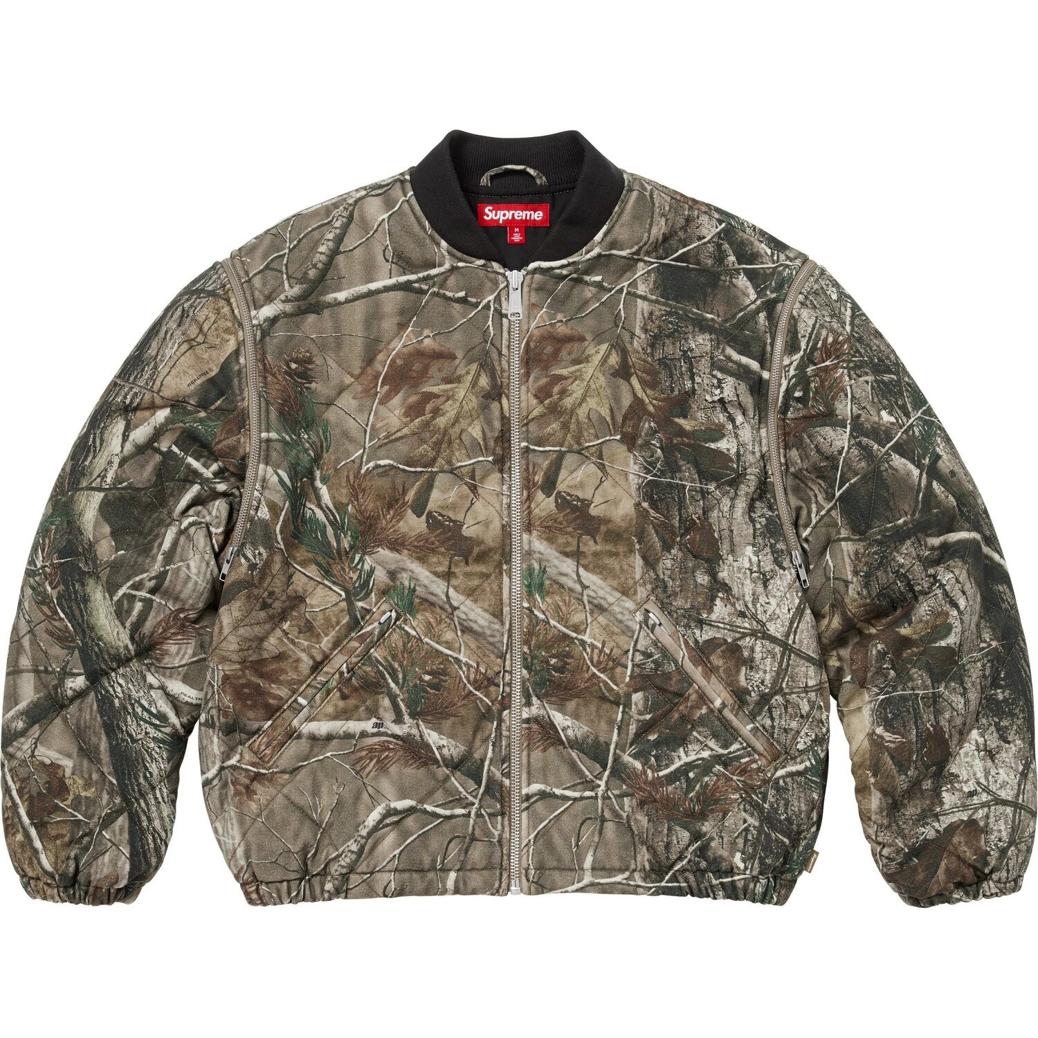 

Supreme Куртка-бомбер стёганая с отстёгивающимися рукавами унисекс, Khaki Camouflage/Realtree® AP Camo
