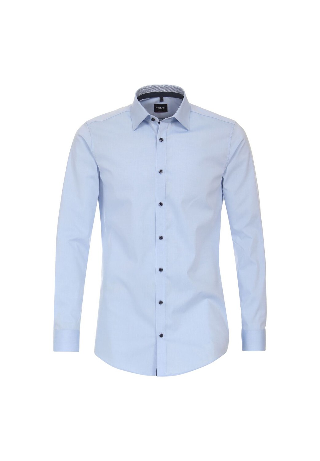 

Мужская деловая рубашка с удлиненными рукавами, 72 см, однотонная, облегающая по фигуре Venti, светло-синий