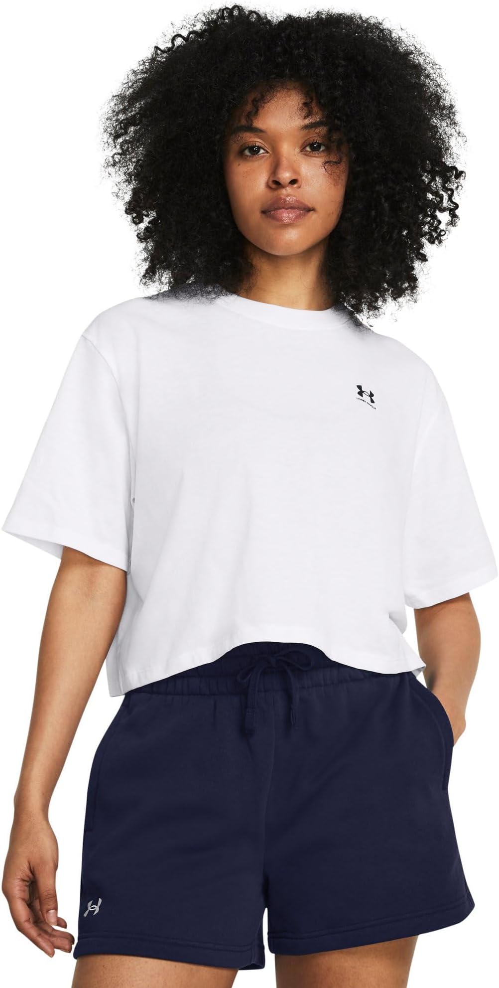 

Футболка Under Armour Boxy Crop Logo Short Sleeve T Shirt, цвет White/Black